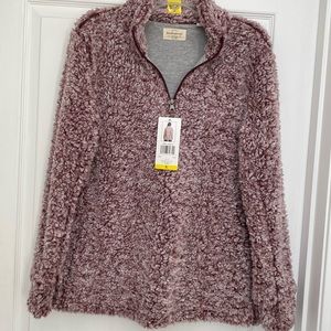 NWT Weatherproof Vintage 1/4 Zip Sweatshirt. Pink with Gray Inside. S